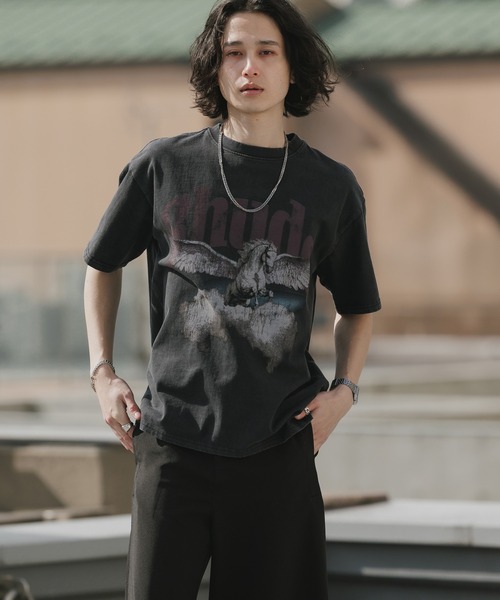 Theater code（シアターコード）の「Print Design Vintage-Style Crew Neck T-Shirt / プリントデザイン ヴィンテージライク クルーネックTシャツ 2026年春夏（Tシャツ/カットソー・メンズ・ホワイト/ブラック・M/L）」の5枚目の写真