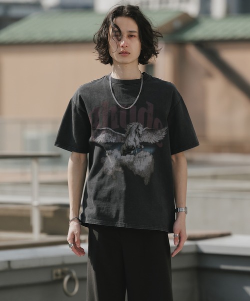 Theater code（シアターコード）の「Print Design Vintage-Style Crew Neck T-Shirt / プリントデザイン ヴィンテージライク クルーネックTシャツ 2026年春夏（Tシャツ/カットソー・メンズ・ホワイト/ブラック・M/L）」の4枚目の写真