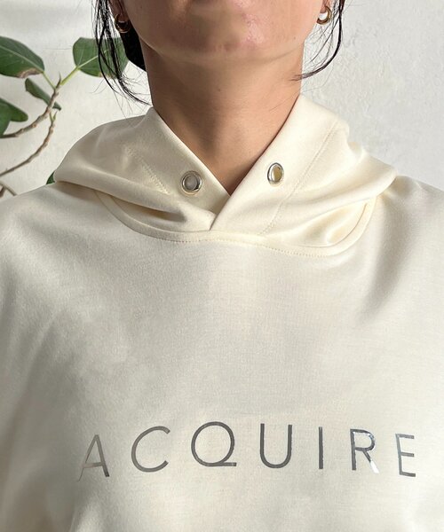 un dix cors（アンディコール）の「フードコクーンロゴプルオーバー（Tシャツ/カットソー・レディース・アイボリー/ブラック/グレー/バイオレット・FREE）」の15枚目の写真