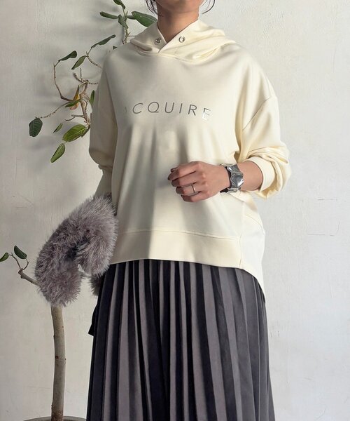 un dix cors（アンディコール）の「フードコクーンロゴプルオーバー（Tシャツ/カットソー・レディース・アイボリー/ブラック/グレー/バイオレット・FREE）」の20枚目の写真