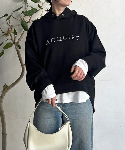 un dix cors（アンディコール）の「フードコクーンロゴプルオーバー（Tシャツ/カットソー・レディース・アイボリー/ブラック/グレー/バイオレット・FREE）」の22枚目の写真