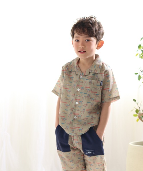 Tappet(タペット)の「昆虫アロハシャツ(シャツ/ブラウス・キッズ・ベージュ・90cm/110cm/100cm/120cm/130cm/140cm/150cm)」の1枚目の写真