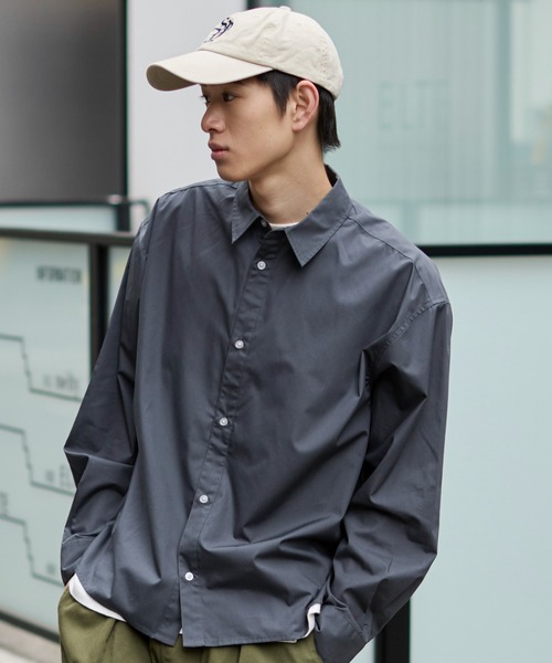 WEGO（ウィゴー）の「WEGO/【26年春夏新作】クロップドブロードシャツ（シャツ/ブラウス・メンズ・チャコール/サックスブルー/ブルー系その他2/ブルー系その他4/ホワイト系その他4・MEDIUM/LARGE）」の6枚目の写真