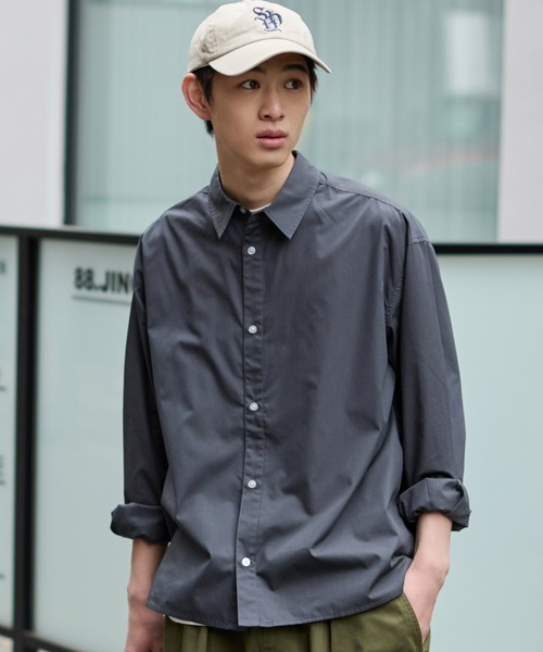 WEGO（ウィゴー）の「WEGO/【26年春夏新作】クロップドブロードシャツ（シャツ/ブラウス・メンズ・チャコール/サックスブルー/ブルー系その他2/ブルー系その他4/ホワイト系その他4・MEDIUM/LARGE）」の7枚目の写真