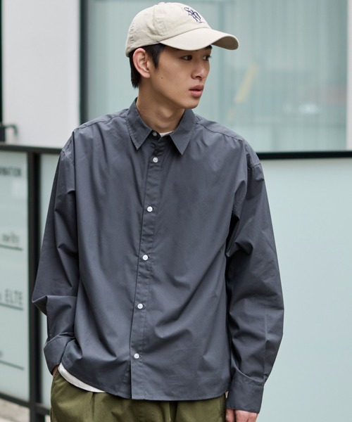 WEGO（ウィゴー）の「WEGO/【26年春夏新作】クロップドブロードシャツ（シャツ/ブラウス・メンズ・チャコール/サックスブルー/ブルー系その他2/ブルー系その他4/ホワイト系その他4・MEDIUM/LARGE）」の9枚目の写真