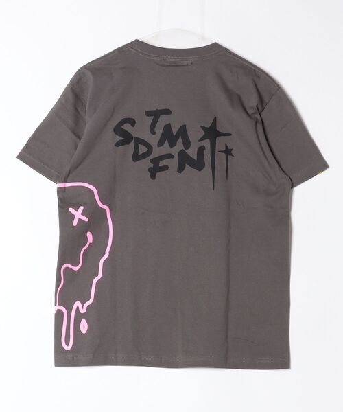 STUD MUFFIN(スタッドマフィン)の「STUD MUFFIN/スタッドマフィン/コットン天竺 クレジットシークイン&ドリップスマイル SS Tシャツ(Tシャツ/カットソー・メンズ・ホワイト/グレー・3/2)」の6枚目の写真