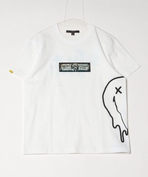 STUD MUFFIN(スタッドマフィン)の「STUD MUFFIN/スタッドマフィン/コットン天竺 クレジットシークイン&ドリップスマイル SS Tシャツ(Tシャツ/カットソー・メンズ・ホワイト/グレー・3/2)」の18枚目の写真