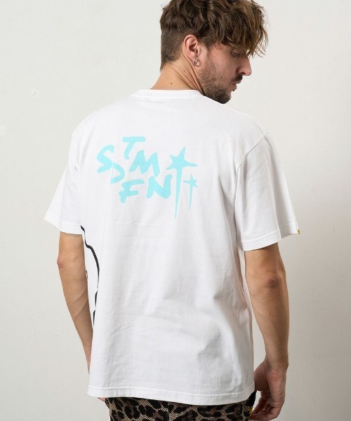 STUD MUFFIN(スタッドマフィン)の「STUD MUFFIN/スタッドマフィン/コットン天竺 クレジットシークイン&ドリップスマイル SS Tシャツ(Tシャツ/カットソー・メンズ・ホワイト/グレー・3/2)」の10枚目の写真