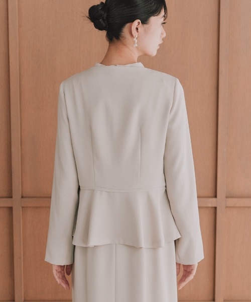 kaene（カエン）の「シフォンパイピングジャケット / 005368 ［ブラック：ブラックフォーマル対応］冠婚葬祭 礼服 喪服 入学式 卒業式 七五三 お宮参り（スーツジャケット・レディース・ブラック・L/M/S）」の6枚目の写真