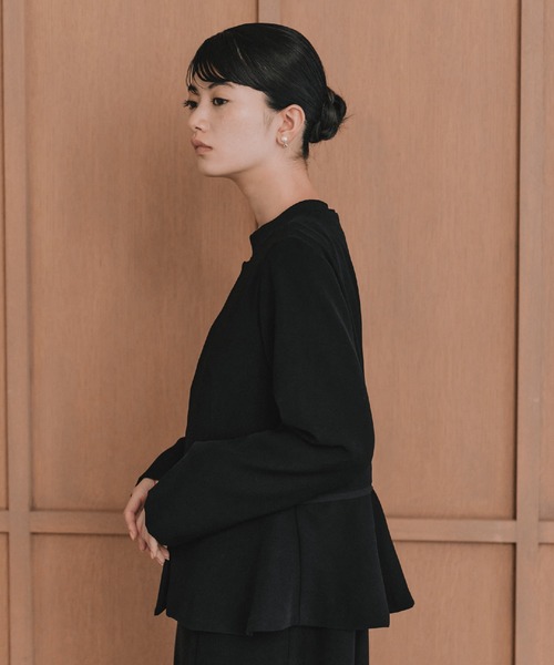 kaene（カエン）の「シフォンパイピングジャケット / 005368 ［ブラック：ブラックフォーマル対応］冠婚葬祭 礼服 喪服 入学式 卒業式 七五三 お宮参り（スーツジャケット・レディース・ブラック・L/M/S）」の8枚目の写真