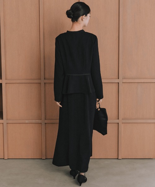 kaene（カエン）の「シフォンパイピングジャケット / 005368 ［ブラック：ブラックフォーマル対応］冠婚葬祭 礼服 喪服 入学式 卒業式 七五三 お宮参り（スーツジャケット・レディース・ブラック・L/M/S）」の9枚目の写真