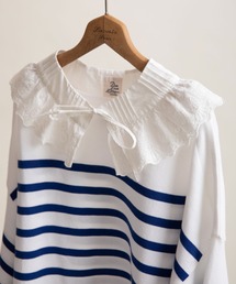 Dot＆Stripes CHILD WOMAN | ブロードレースピンタックフラットカラー 付け襟(付け襟)