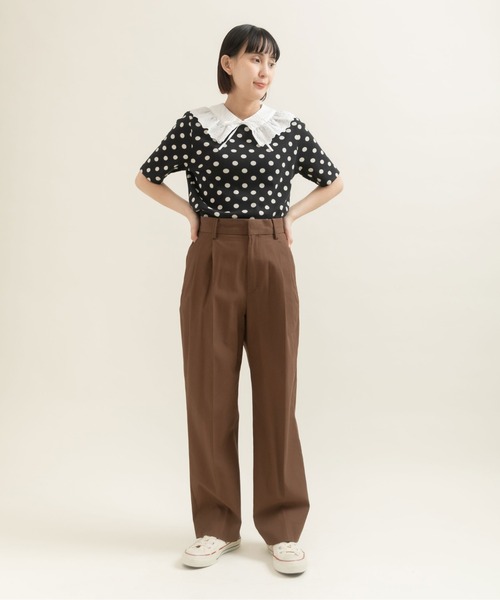 Dot＆Stripes CHILD WOMAN（ドットアンドストライプス　チャイルドウーマン）の「ブロードレースピンタックフラットカラー 付け襟（付け襟・レディース・ホワイト・FREE）」の8枚目の写真