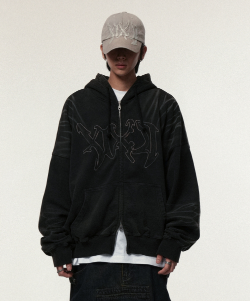 IDWS(アイドンワナセル)の「Trace Hoodie Zip Up Black(パーカー・レディース・その他・0/1/2)」の3枚目の写真