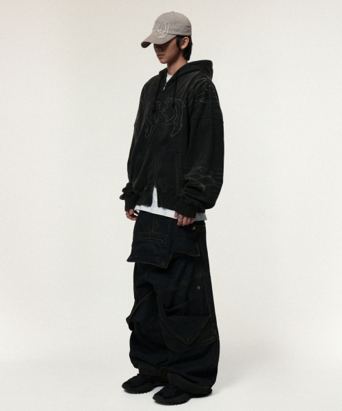 IDWS(アイドンワナセル)の「Trace Hoodie Zip Up Black(パーカー・レディース・その他・0/1/2)」の4枚目の写真