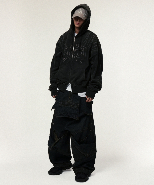 IDWS(アイドンワナセル)の「Trace Hoodie Zip Up Black(パーカー・レディース・その他・0/1/2)」の8枚目の写真