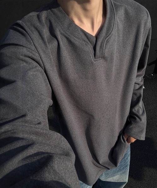 WESTBOY(ウエストボーイ)の「ディープキーネック ルーズカットソー WO26S2TP04(Tシャツ/カットソー・メンズ・ブラック/グレー/ホワイト・L/XL/M)」の3枚目の写真