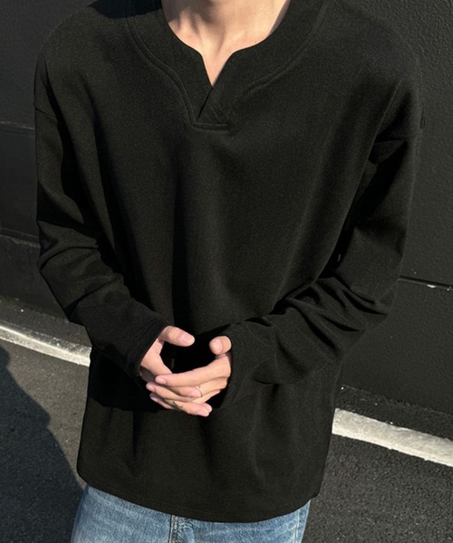 WESTBOY(ウエストボーイ)の「ディープキーネック ルーズカットソー WO26S2TP04(Tシャツ/カットソー・メンズ・ブラック/グレー/ホワイト・L/XL/M)」の17枚目の写真
