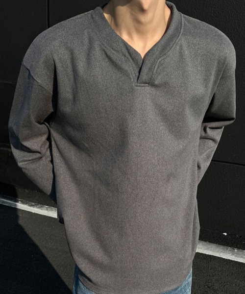 WESTBOY(ウエストボーイ)の「ディープキーネック ルーズカットソー WO26S2TP04(Tシャツ/カットソー・メンズ・ブラック/グレー/ホワイト・L/XL/M)」の21枚目の写真