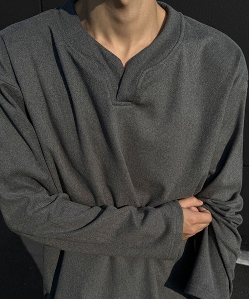 WESTBOY(ウエストボーイ)の「ディープキーネック ルーズカットソー WO26S2TP04(Tシャツ/カットソー・メンズ・ブラック/グレー/ホワイト・L/XL/M)」の22枚目の写真