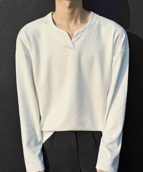 WESTBOY(ウエストボーイ)の「ディープキーネック ルーズカットソー WO26S2TP04(Tシャツ/カットソー・メンズ・ブラック/グレー/ホワイト・L/XL/M)」の6枚目の写真
