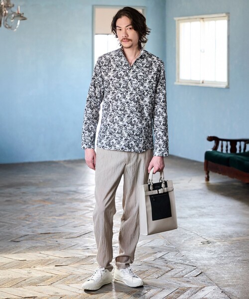 NICOLE CLUB FOR MEN（ニコルクラブフォーメン）の「アラカルトプリント スタンドカラーシャツ（シャツ/ブラウス・メンズ・その他3/その他2/ホワイト/ブルー・XL/M/L）」の7枚目の写真