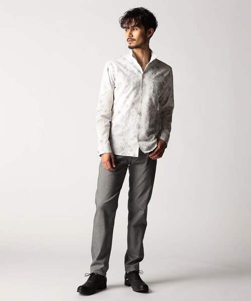 NICOLE CLUB FOR MEN（ニコルクラブフォーメン）の「アラカルトプリント スタンドカラーシャツ（シャツ/ブラウス・メンズ・その他3/その他2/ホワイト/ブルー・XL/M/L）」の8枚目の写真