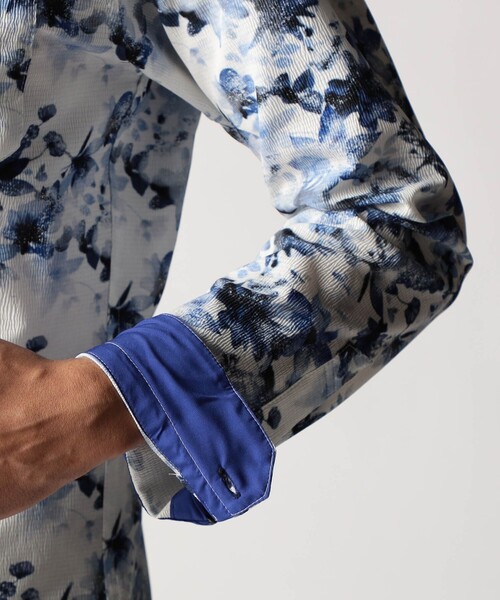 NICOLE CLUB FOR MEN（ニコルクラブフォーメン）の「アラカルトプリント スタンドカラーシャツ（シャツ/ブラウス・メンズ・その他3/その他2/ホワイト/ブルー・XL/M/L）」の22枚目の写真