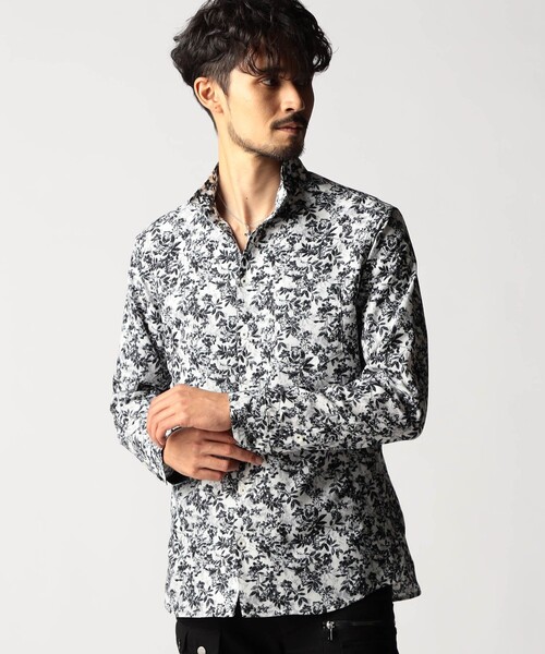 NICOLE CLUB FOR MEN（ニコルクラブフォーメン）の「アラカルトプリント スタンドカラーシャツ（シャツ/ブラウス・メンズ・その他3/その他2/ホワイト/ブルー・XL/M/L）」の6枚目の写真