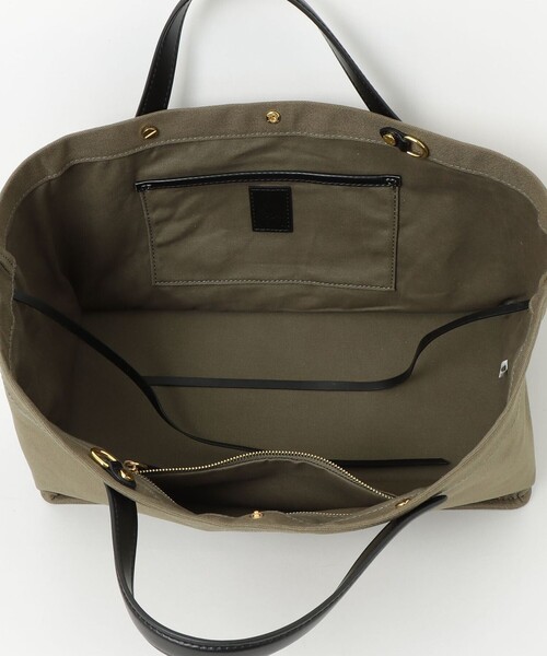 fredy emue（フレディエミュ）の「【ARTESANOS/アルテサノス】 レザーハンドルキャンバストートバッグ（ショルダーバッグ・レディース・ベージュ/オリーブ・FREE）」の10枚目の写真