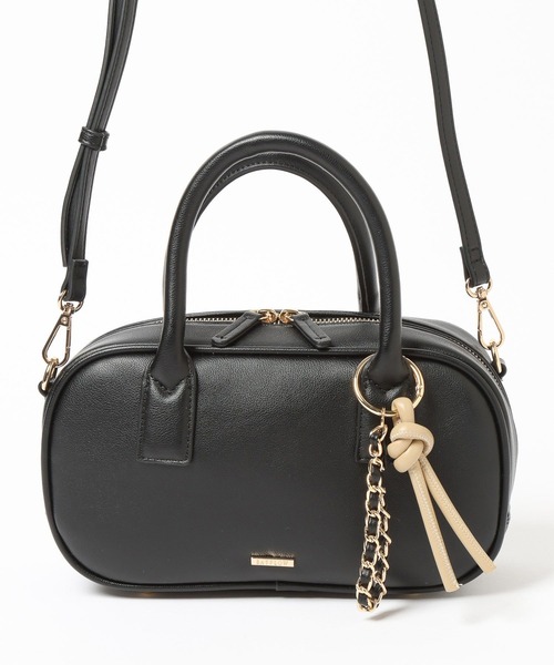 BAYFLOW（ベイフロー）の「チェーンチャームミニボストン（ハンドバッグ・レディース・ブラック/ナチュラル/ブラウン・FREE）」の5枚目の写真