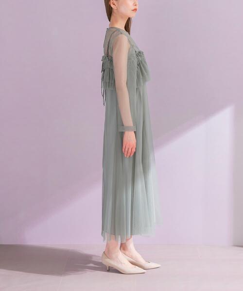 URBAN RESEARCH ROSSO WOMEN（アーバンリサーチ　ロッソ）の「チュールキャミソールsetドレス（ワンピース・レディース・グリーン系その他/ダークブラウン・FREE）」の22枚目の写真