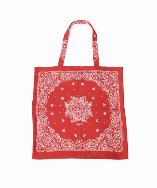 journal standard L'essage（ジャーナルスタンダードレサージュ）の「《追加》【AENEIS/エネス】Minimal Bandana Silk Totebag：トートバッグ（トートバッグ・レディース・ブラック/レッド・FREE）」の4枚目の写真
