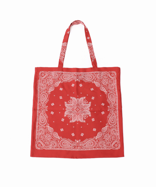 journal standard L'essage（ジャーナルスタンダードレサージュ）の「《追加》【AENEIS/エネス】Minimal Bandana Silk Totebag：トートバッグ（トートバッグ・レディース・ブラック/レッド・FREE）」の5枚目の写真