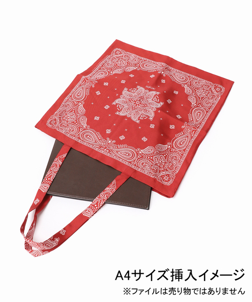 journal standard L'essage（ジャーナルスタンダードレサージュ）の「《追加》【AENEIS/エネス】Minimal Bandana Silk Totebag：トートバッグ（トートバッグ・レディース・ブラック/レッド・FREE）」の7枚目の写真