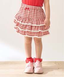 Lycee mine | 【UV加工】ギンガムチェックティアードスカート(インパン付き) 【Lycee mine バレエシリーズ】(スカート)