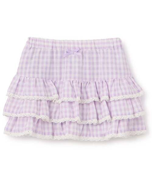 Lycee mine（リセマイン）の「【UV加工】ギンガムチェックティアードスカート(インパン付き) 【Lycee mine バレエシリーズ】（スカート・キッズ・エメラルド/ブラック/レッド/サックスブルー/ラベンダー・140cm/130cm/100cm/150cm/110cm/120cm）」の8枚目の写真