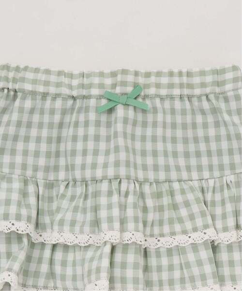 Lycee mine（リセマイン）の「【UV加工】ギンガムチェックティアードスカート(インパン付き) 【Lycee mine バレエシリーズ】（スカート・キッズ・エメラルド/ブラック/レッド/サックスブルー/ラベンダー・140cm/130cm/100cm/150cm/110cm/120cm）」の12枚目の写真