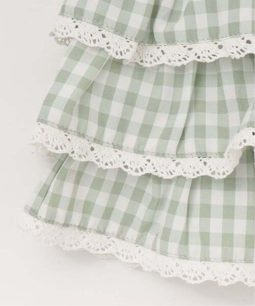 Lycee mine（リセマイン）の「【UV加工】ギンガムチェックティアードスカート(インパン付き) 【Lycee mine バレエシリーズ】（スカート・キッズ・エメラルド/ブラック/レッド/サックスブルー/ラベンダー・140cm/130cm/100cm/150cm/110cm/120cm）」の14枚目の写真