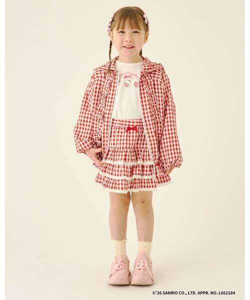 Lycee mine（リセマイン）の「【UV加工】ギンガムチェックティアードスカート(インパン付き) 【Lycee mine バレエシリーズ】（スカート・キッズ・エメラルド/ブラック/レッド/サックスブルー/ラベンダー・140cm/130cm/100cm/150cm/110cm/120cm）」の22枚目の写真