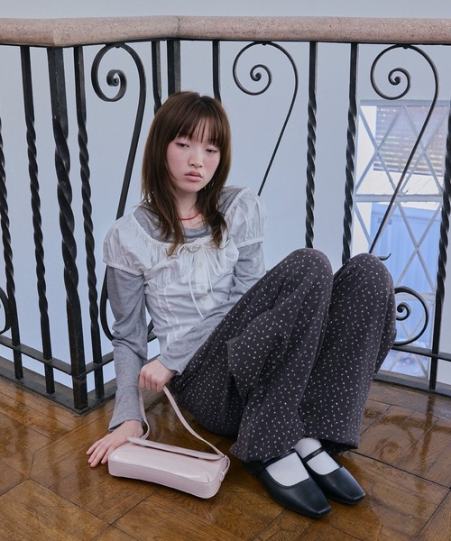 Unblend(アンブレンド)の「【Unblend】2WAYオフショルダー パフスリーブ リボン半袖ブラウス(シャツ/ブラウス・レディース・ブラック/オフホワイト/サックスブルー/ピンク・FREE)」の8枚目の写真