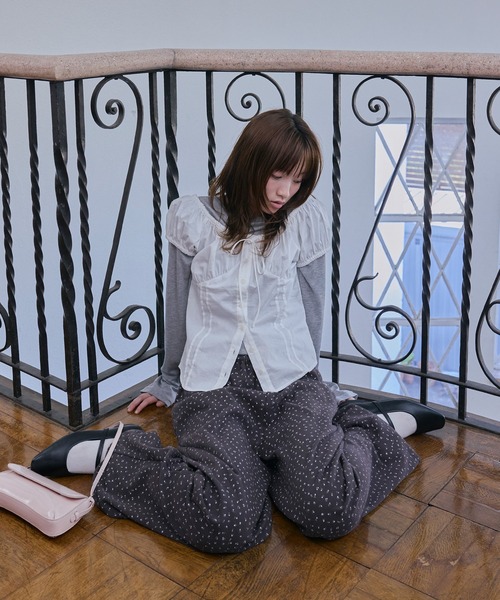 Unblend(アンブレンド)の「【Unblend】2WAYオフショルダー パフスリーブ リボン半袖ブラウス(シャツ/ブラウス・レディース・ブラック/オフホワイト/サックスブルー/ピンク・FREE)」の9枚目の写真