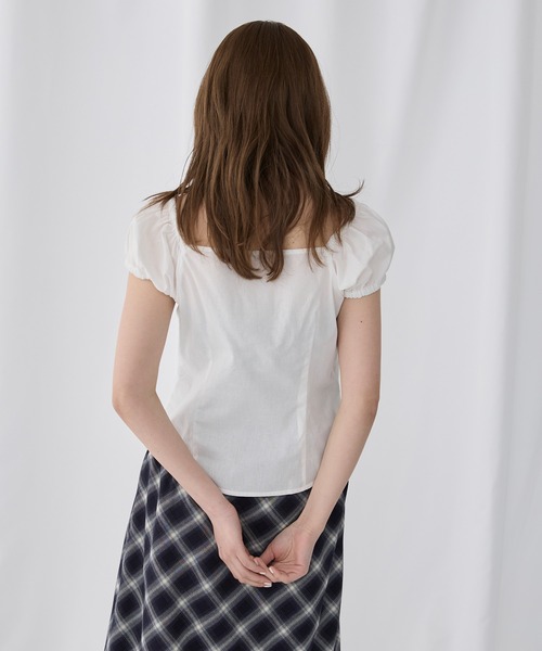 Unblend(アンブレンド)の「【Unblend】2WAYオフショルダー パフスリーブ リボン半袖ブラウス(シャツ/ブラウス・レディース・ブラック/オフホワイト/サックスブルー/ピンク・FREE)」の17枚目の写真