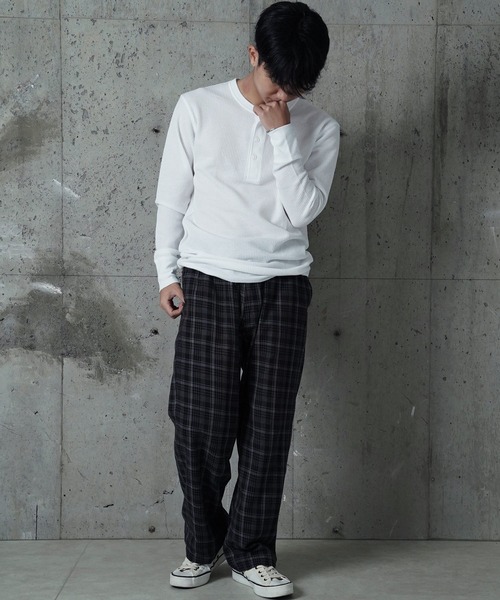JEMORGAN（ジェーイーモーガン）の「"04"≪JEMORGAN≫パックT ワッフル ヘンリーネック 長袖Tシャツ（Tシャツ/カットソー・メンズ・グレー/オフホワイト/ブラック・MEDIUM/LARGE/X-LARGE）」の9枚目の写真