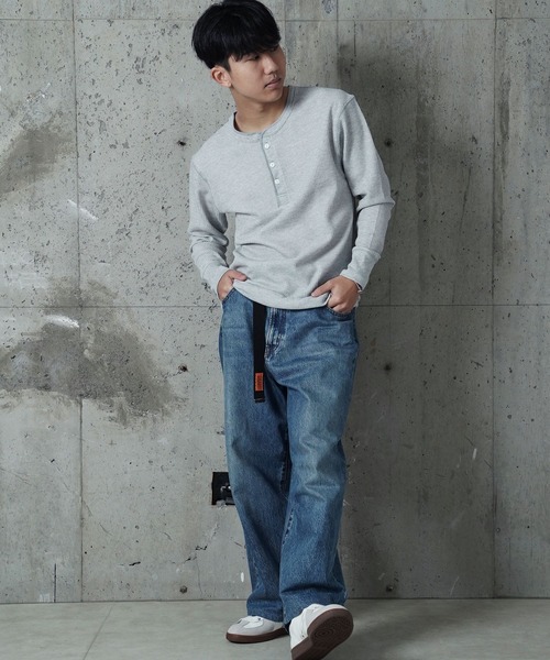 JEMORGAN（ジェーイーモーガン）の「"04"≪JEMORGAN≫パックT ワッフル ヘンリーネック 長袖Tシャツ（Tシャツ/カットソー・メンズ・グレー/オフホワイト/ブラック・MEDIUM/LARGE/X-LARGE）」の5枚目の写真
