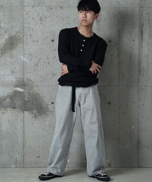 JEMORGAN（ジェーイーモーガン）の「"04"≪JEMORGAN≫パックT ワッフル ヘンリーネック 長袖Tシャツ（Tシャツ/カットソー・メンズ・グレー/オフホワイト/ブラック・MEDIUM/LARGE/X-LARGE）」の7枚目の写真
