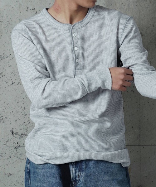 JEMORGAN（ジェーイーモーガン）の「"04"≪JEMORGAN≫パックT ワッフル ヘンリーネック 長袖Tシャツ（Tシャツ/カットソー・メンズ・グレー/オフホワイト/ブラック・MEDIUM/LARGE/X-LARGE）」の22枚目の写真