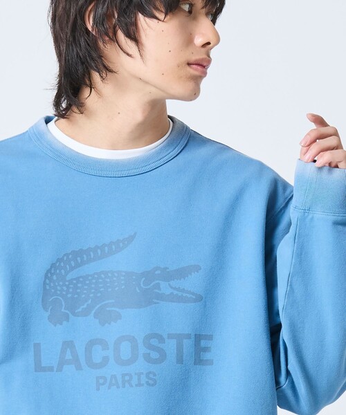 LACOSTE(ラコステ)の「ヴィンテージエフェクト ロゴクルーネックスウェット(スウェット・メンズ・イエロー/グレイッシュブルー/ダークアッシュ/ピンク・2/3/5/4)」の9枚目の写真