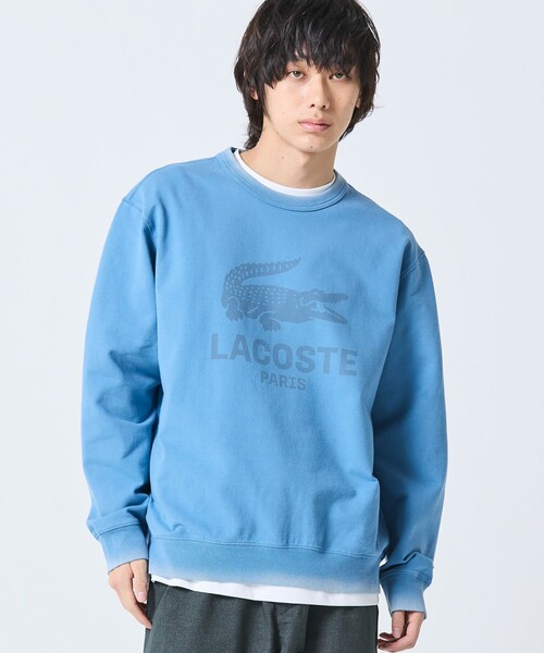 LACOSTE(ラコステ)の「ヴィンテージエフェクト ロゴクルーネックスウェット(スウェット・メンズ・イエロー/グレイッシュブルー/ダークアッシュ/ピンク・2/3/5/4)」の10枚目の写真