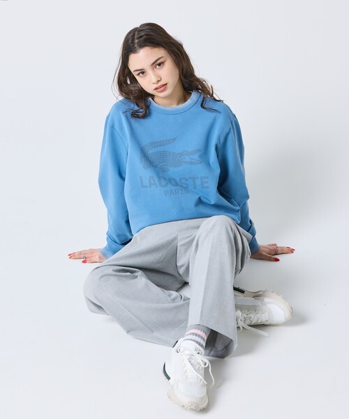 LACOSTE(ラコステ)の「ヴィンテージエフェクト ロゴクルーネックスウェット(スウェット・メンズ・イエロー/グレイッシュブルー/ダークアッシュ/ピンク・2/3/5/4)」の12枚目の写真